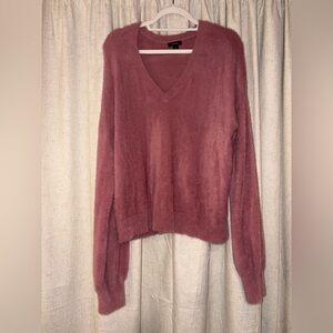 Halogen Soft Mauve V-Neck Sweater